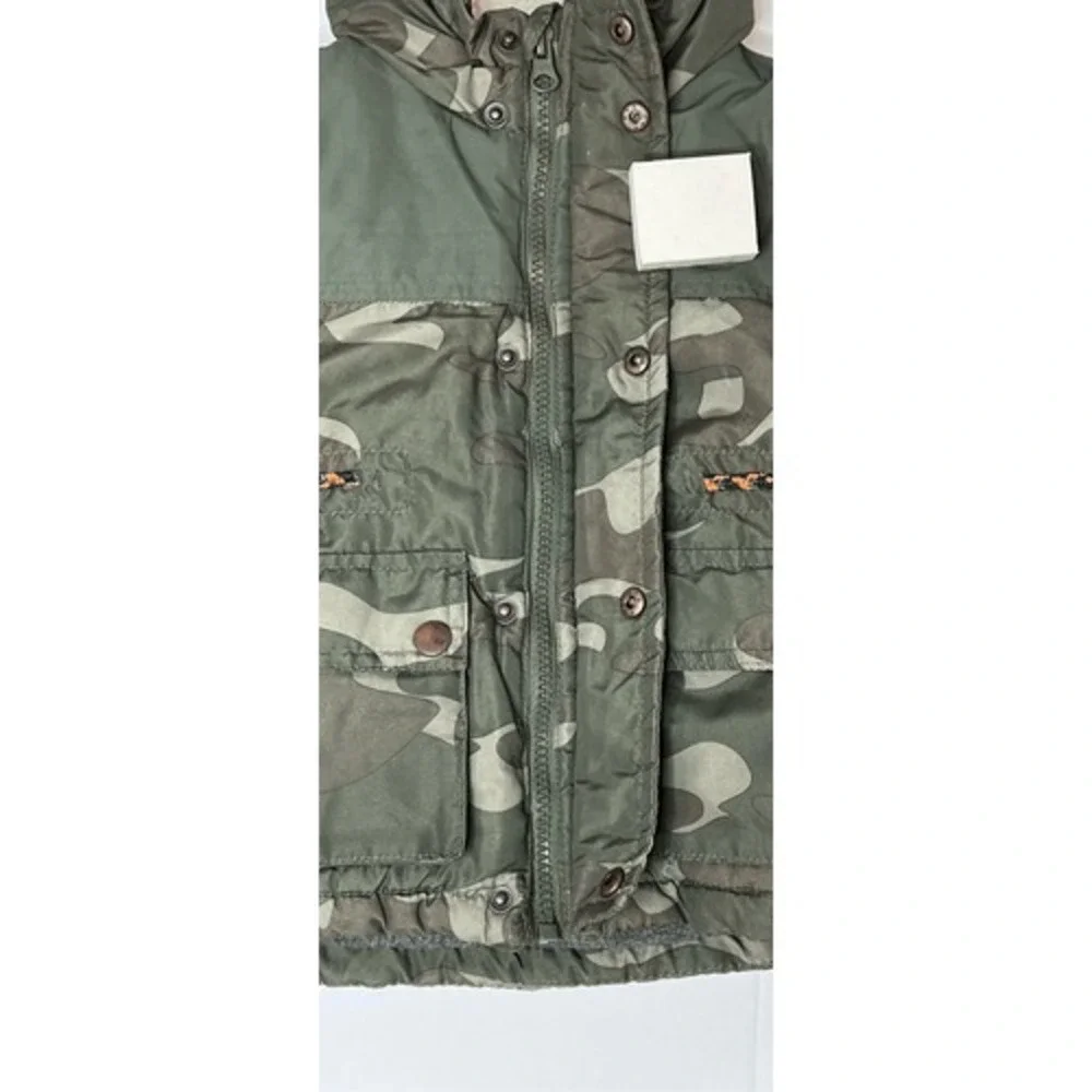 Oshkosh B'gosh Green Camouflage Coat Insulated Shearling Hood‎ Toddler 2T Nature
